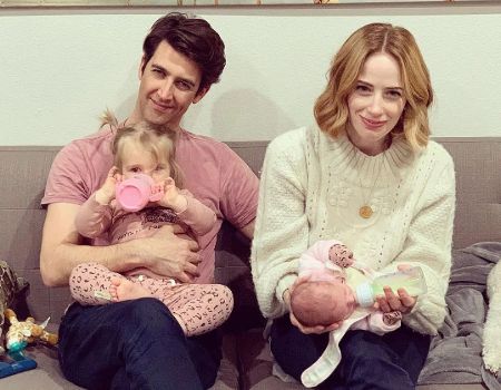 Jaime Ray Newman with husband, Guy Nattiv, and their two daughters